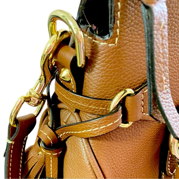 Dooney & Bourke LUCCA Tan Leather Satchel - Picture 2 of 14